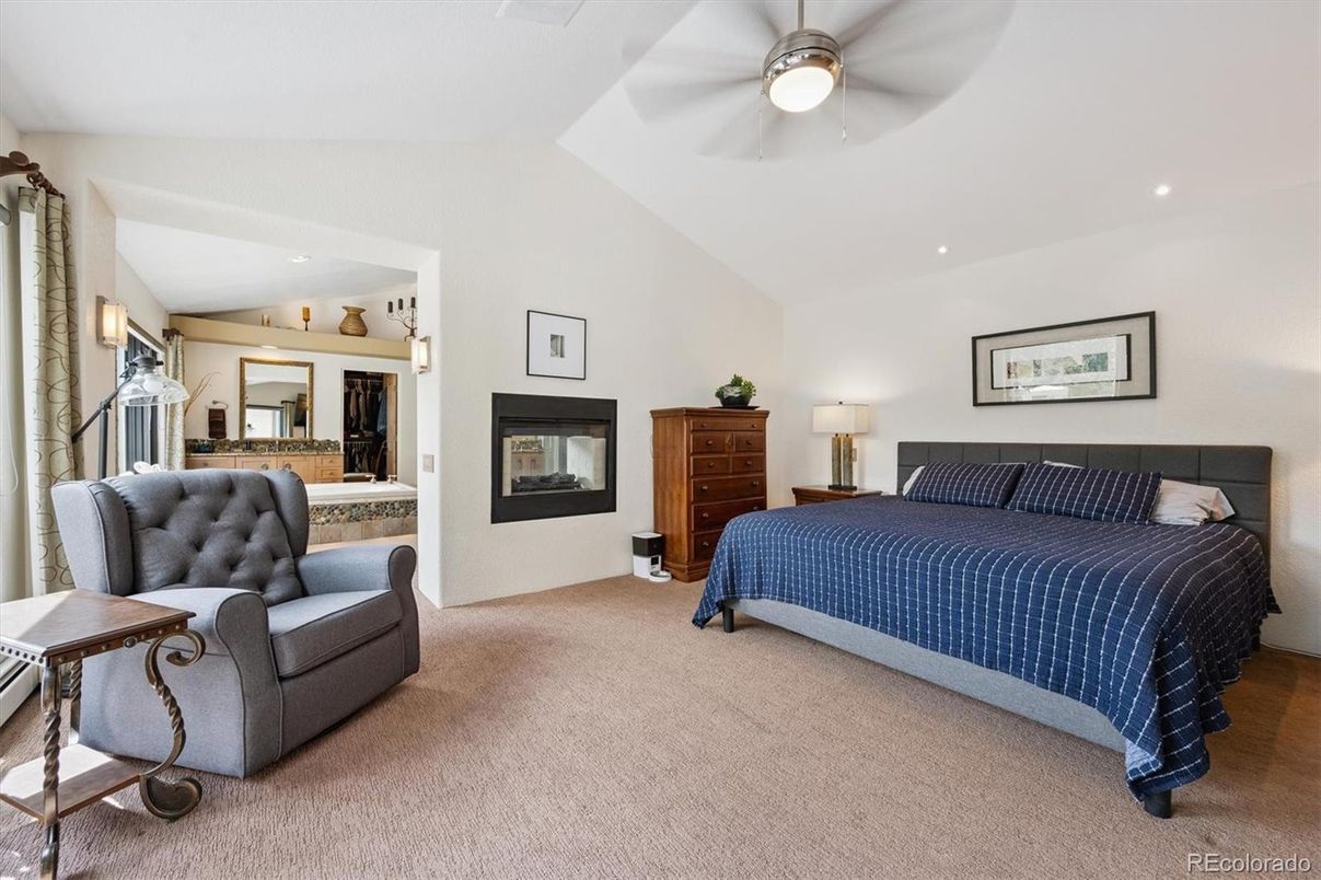 Bedroom, Fireplace, Interior, Recessed Lighting
