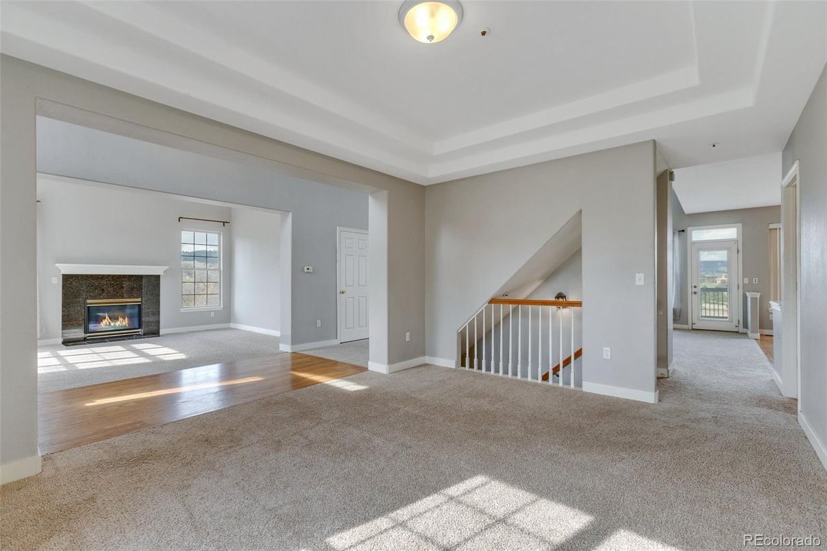 Empty room, Fireplace, Interior, Wood Texture Flooring