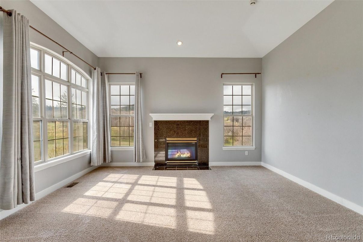 Empty room, Fireplace, Interior, Recessed Lighting