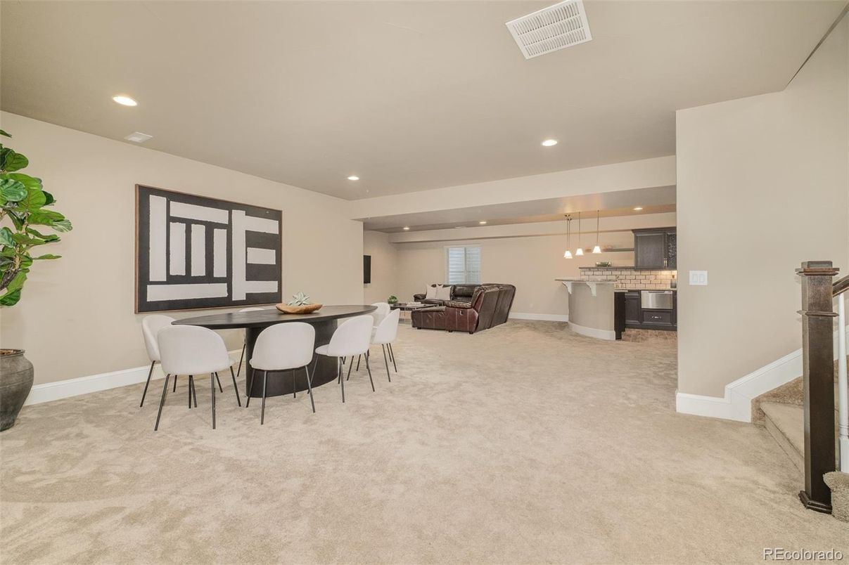 Dining room, Interior, Kitchen, Living room, Pendant Lights, Recessed Lighting