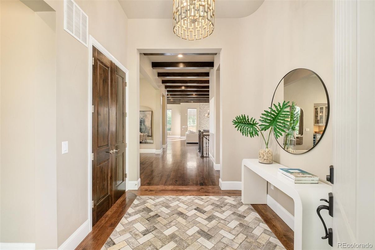 Chandelier, Interior, Recessed Lighting, Wood Texture Flooring