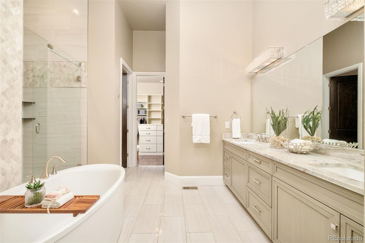 Bathroom, Dual Sink Vanities, Glass Shower, Interior