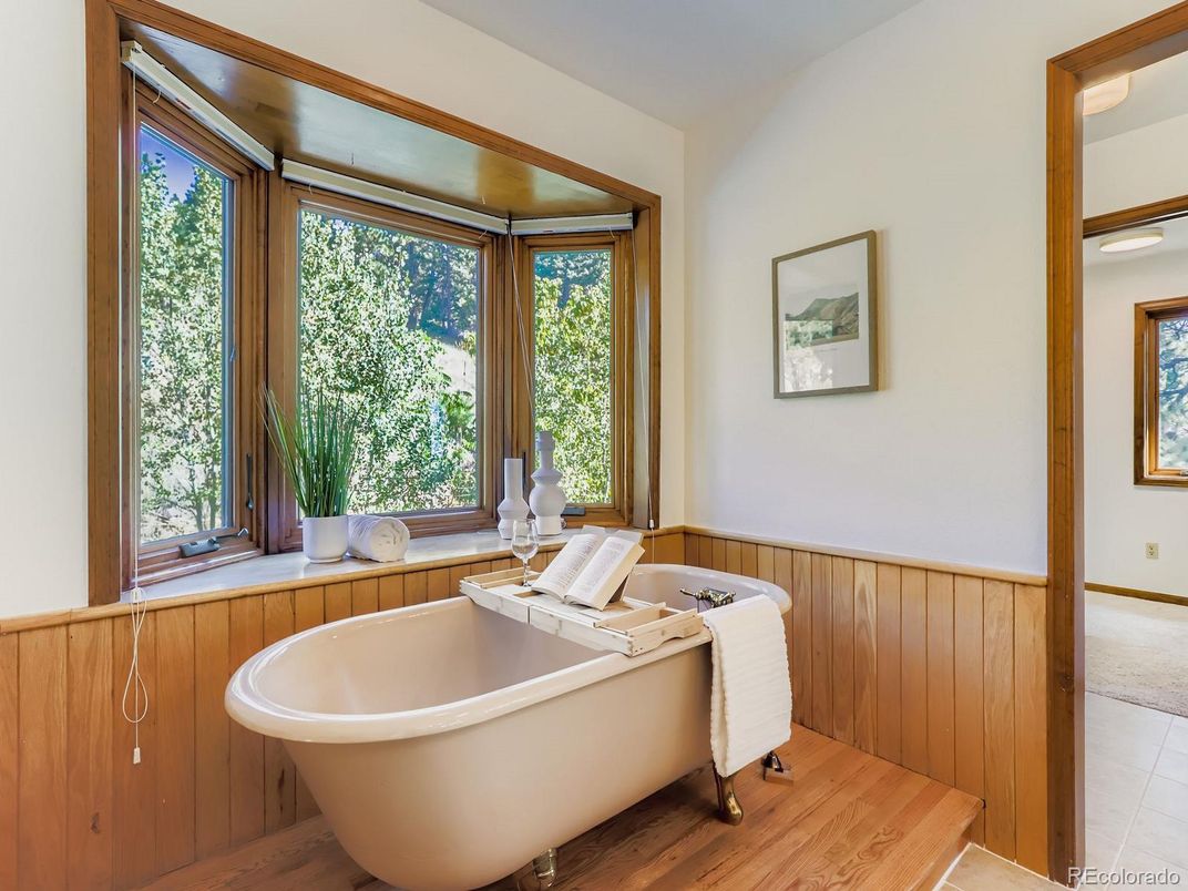 Bathroom, Free Standing Baths, Interior, Wood Texture Flooring