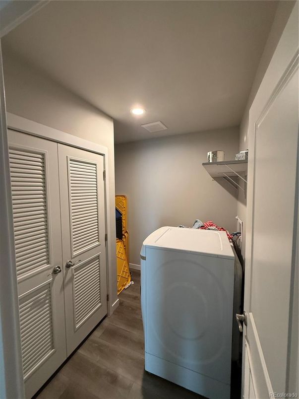 Interior, Recessed Lighting, Washer, Wood Texture Flooring