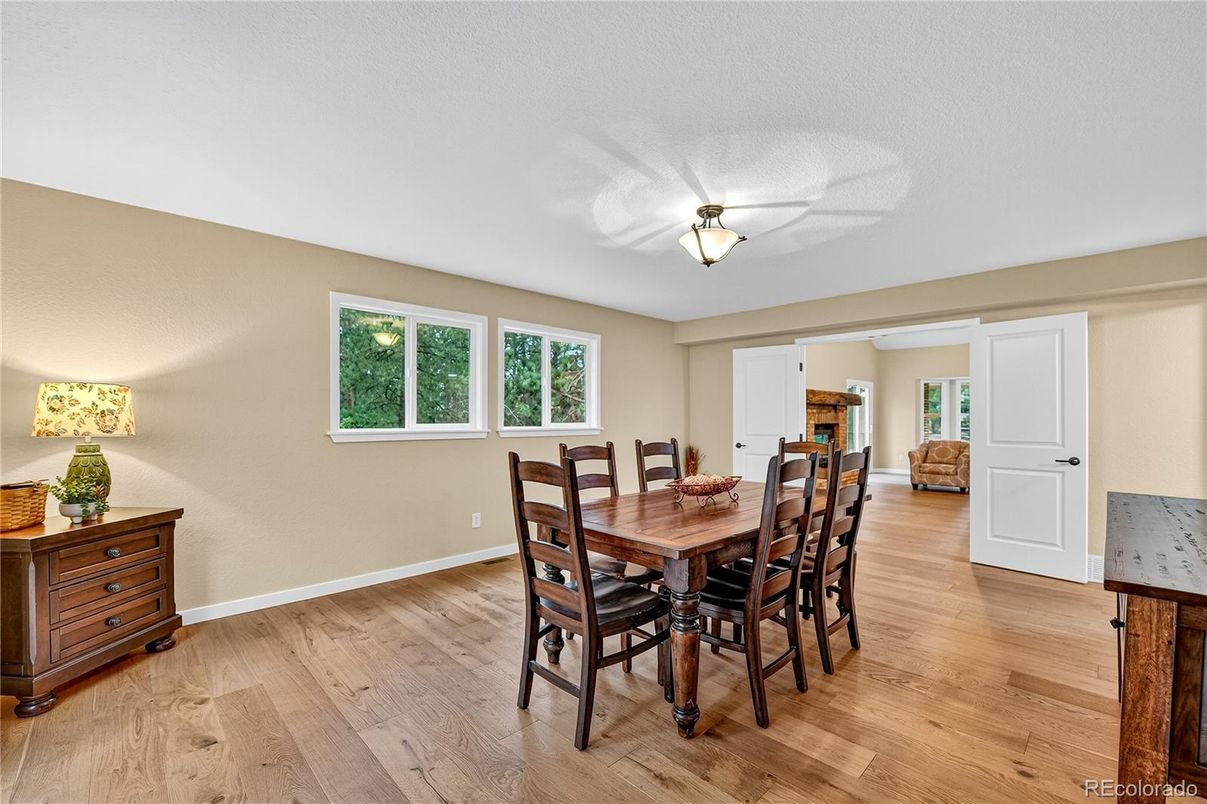 Dining room, Interior, Wood Texture Flooring