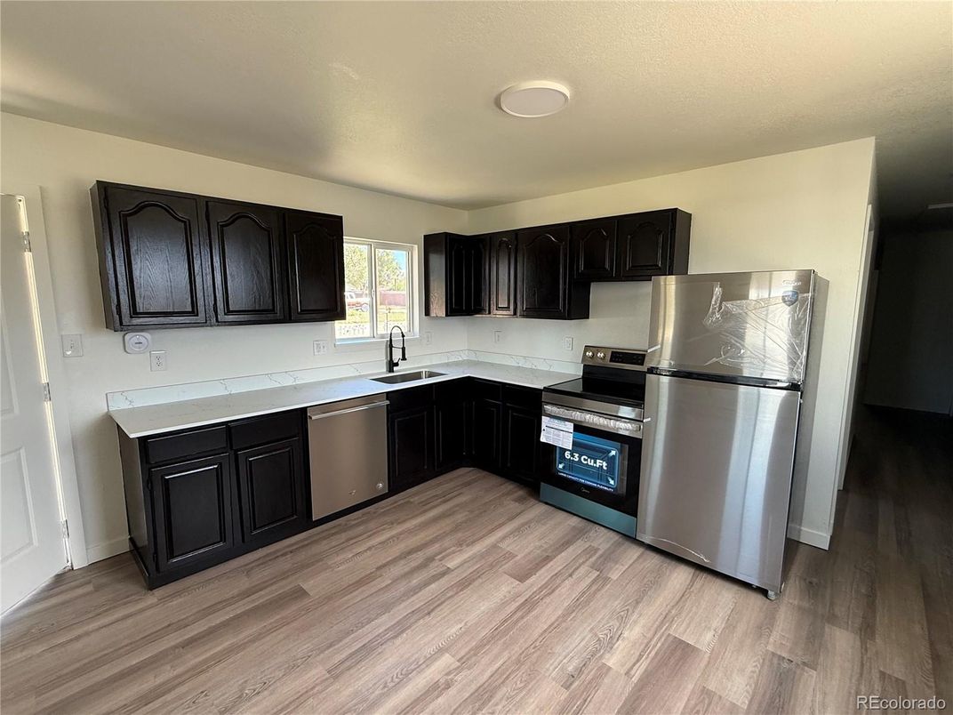 Interior, Kitchen, Stainless Steel Appliances, Wood Texture Flooring