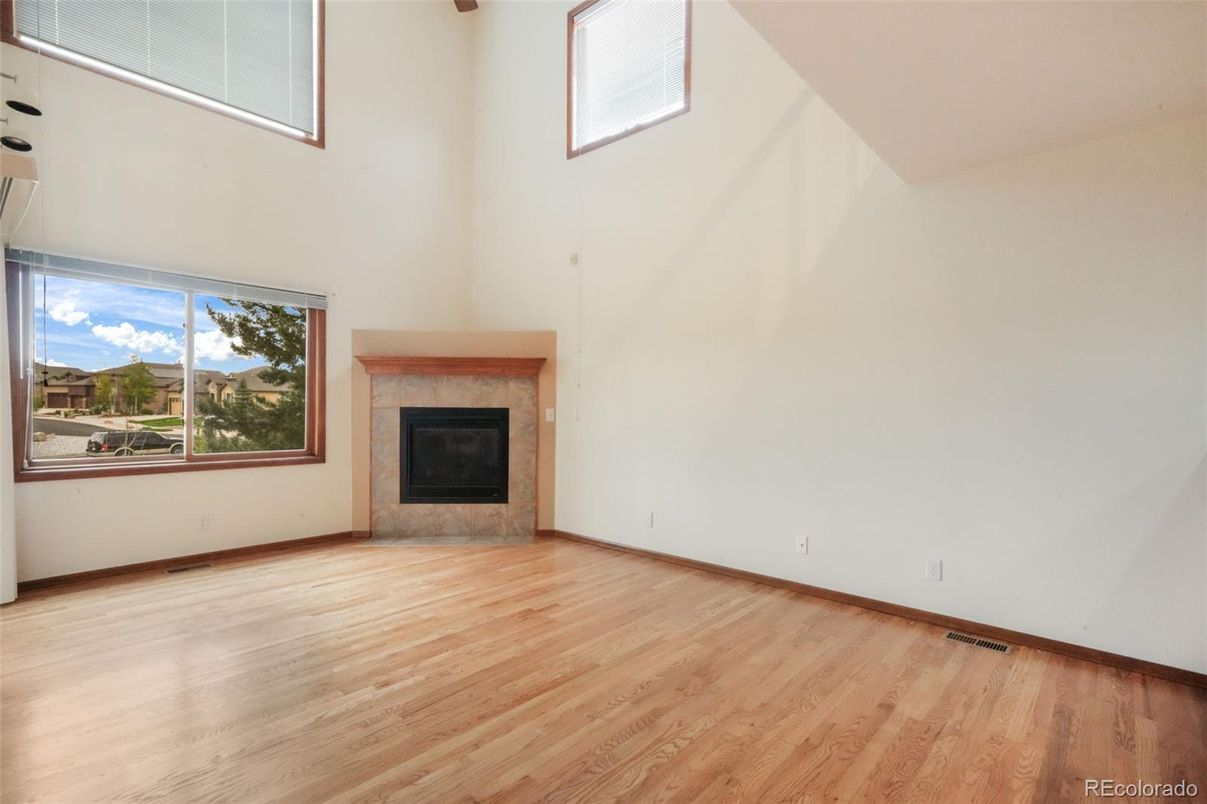 Empty room, Fireplace, Interior, Wood Texture Flooring