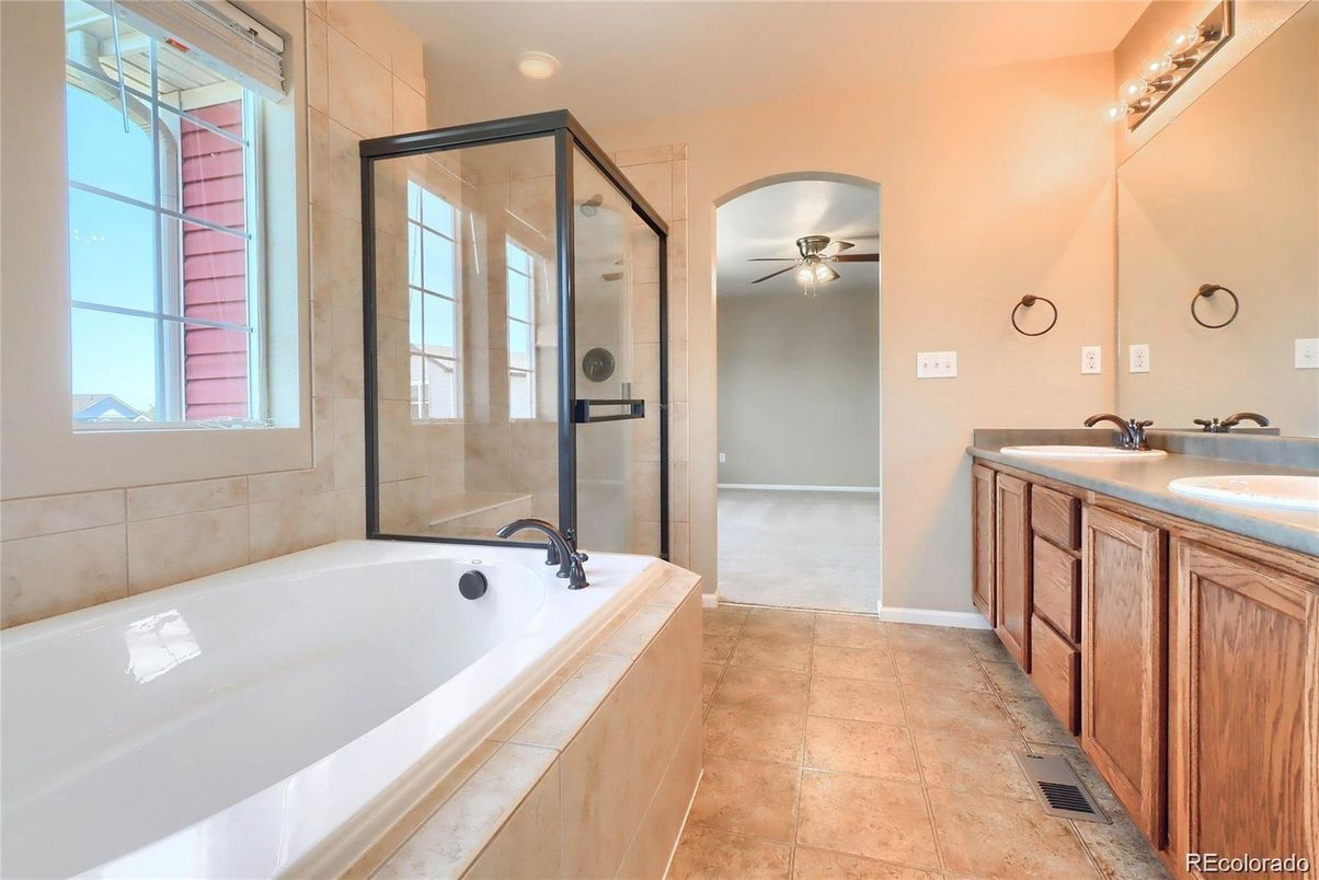 Bathroom, Dual Sink Vanities, Glass Shower, Interior