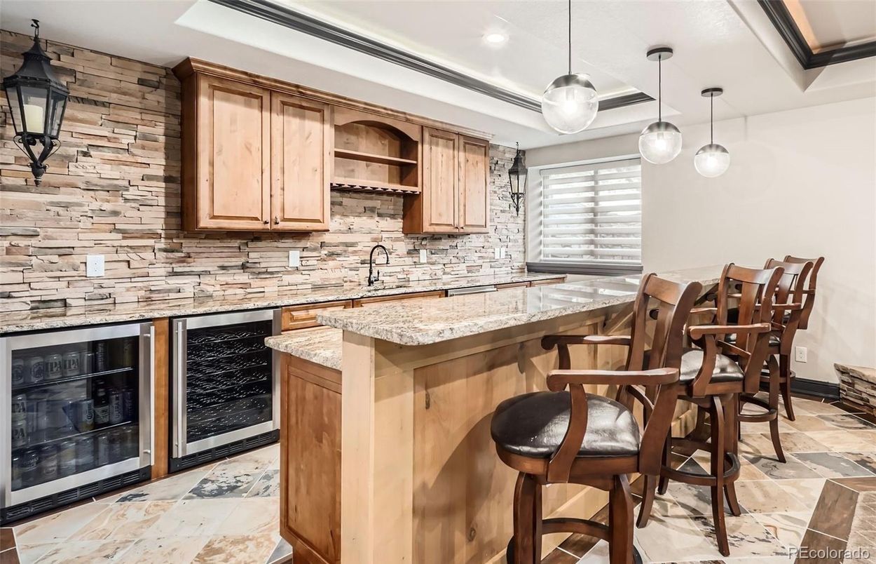 Interior, Pendant Lights, Recessed Lighting, Stone Walls, Wooden Walls