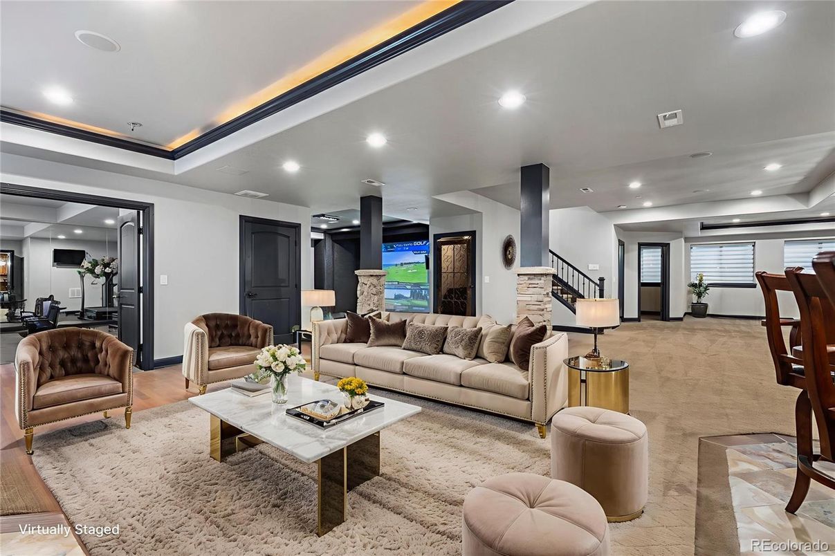 Interior, Living room, Recessed Lighting