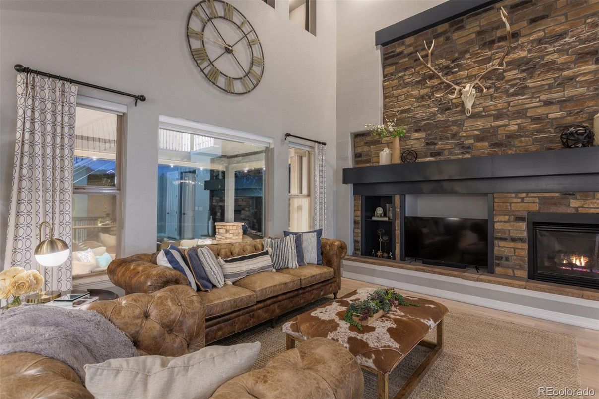 Fireplace, Interior, Living room, Stone Walls