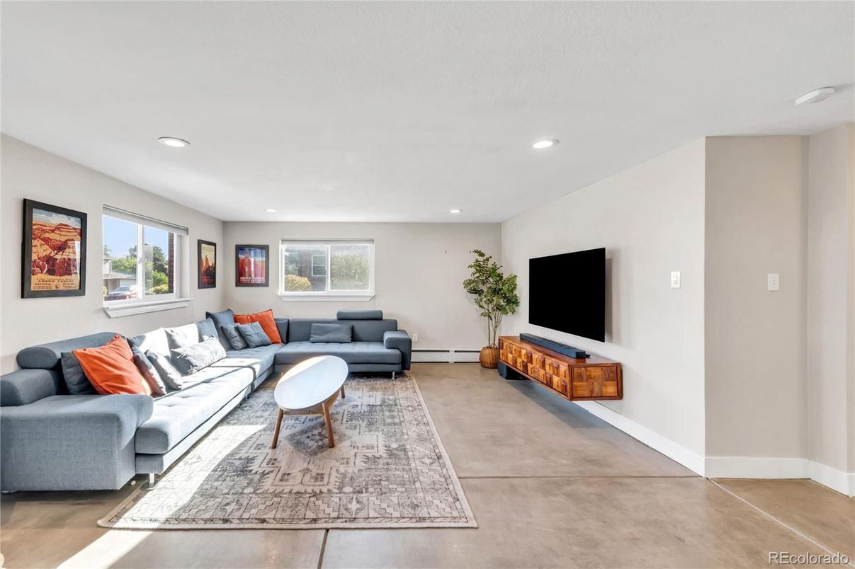 Interior, Living room, Recessed Lighting