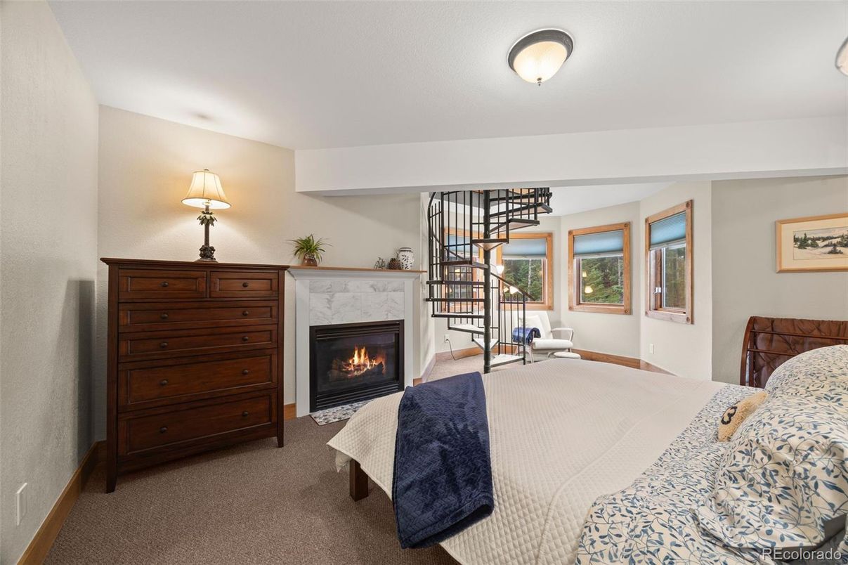 Bedroom, Fireplace, Interior