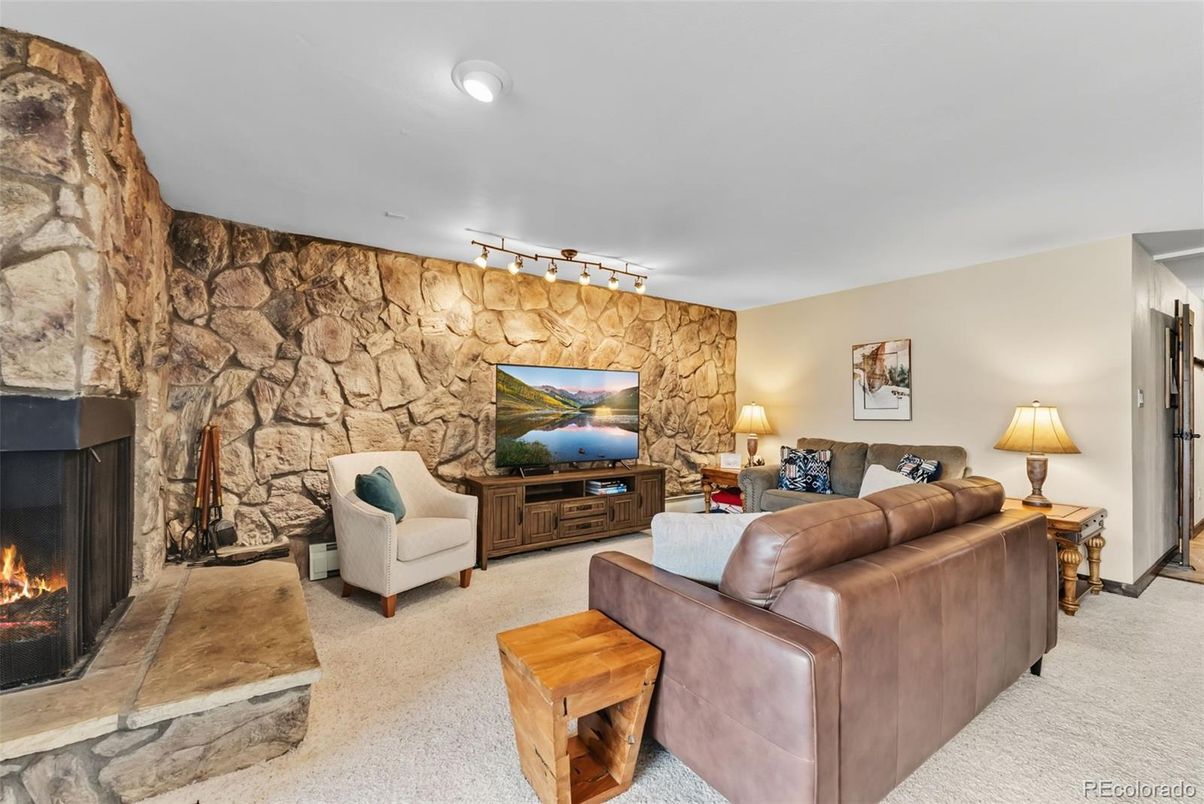 Fireplace, Interior, Living room, Stone Walls