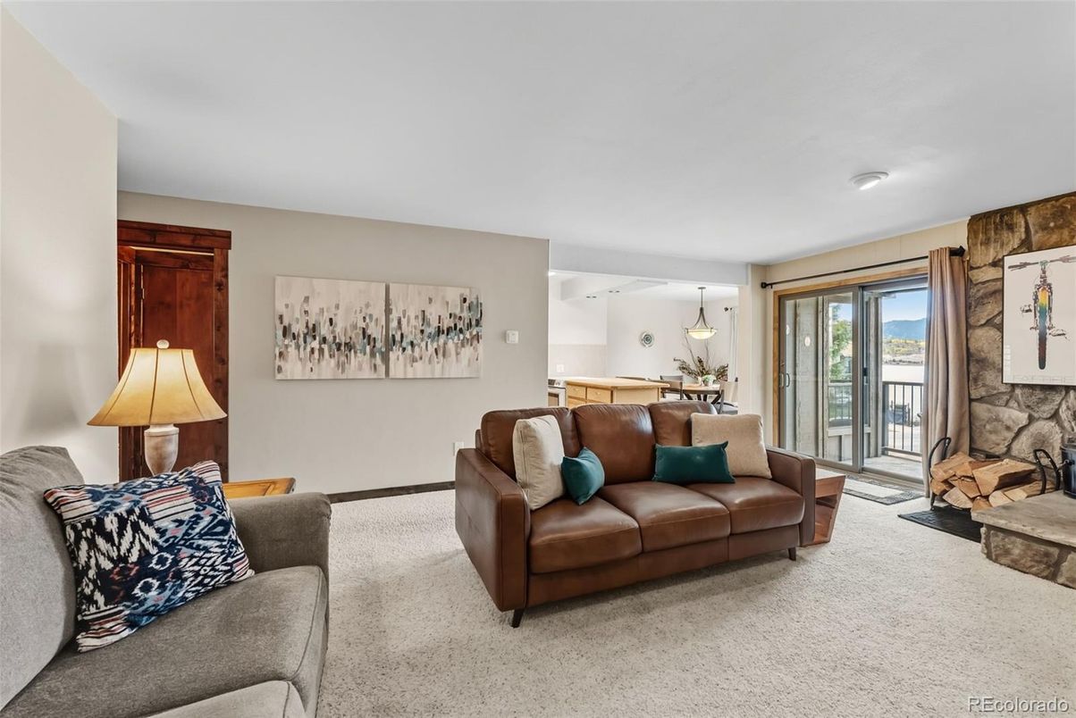 Dining room, Fireplace, Interior, Living room, Pendant Lights, Stone Walls