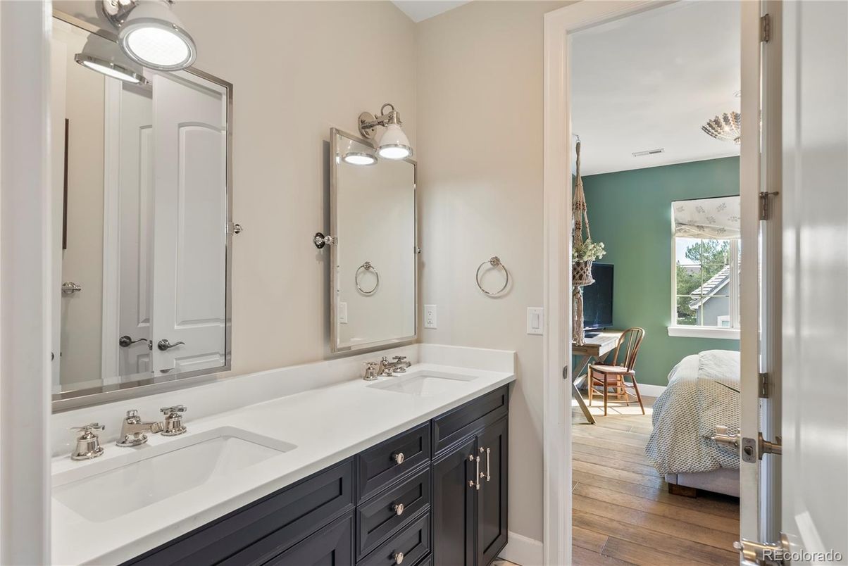 Bathroom, Dual Sink Vanities, Interior, Wood Texture Flooring