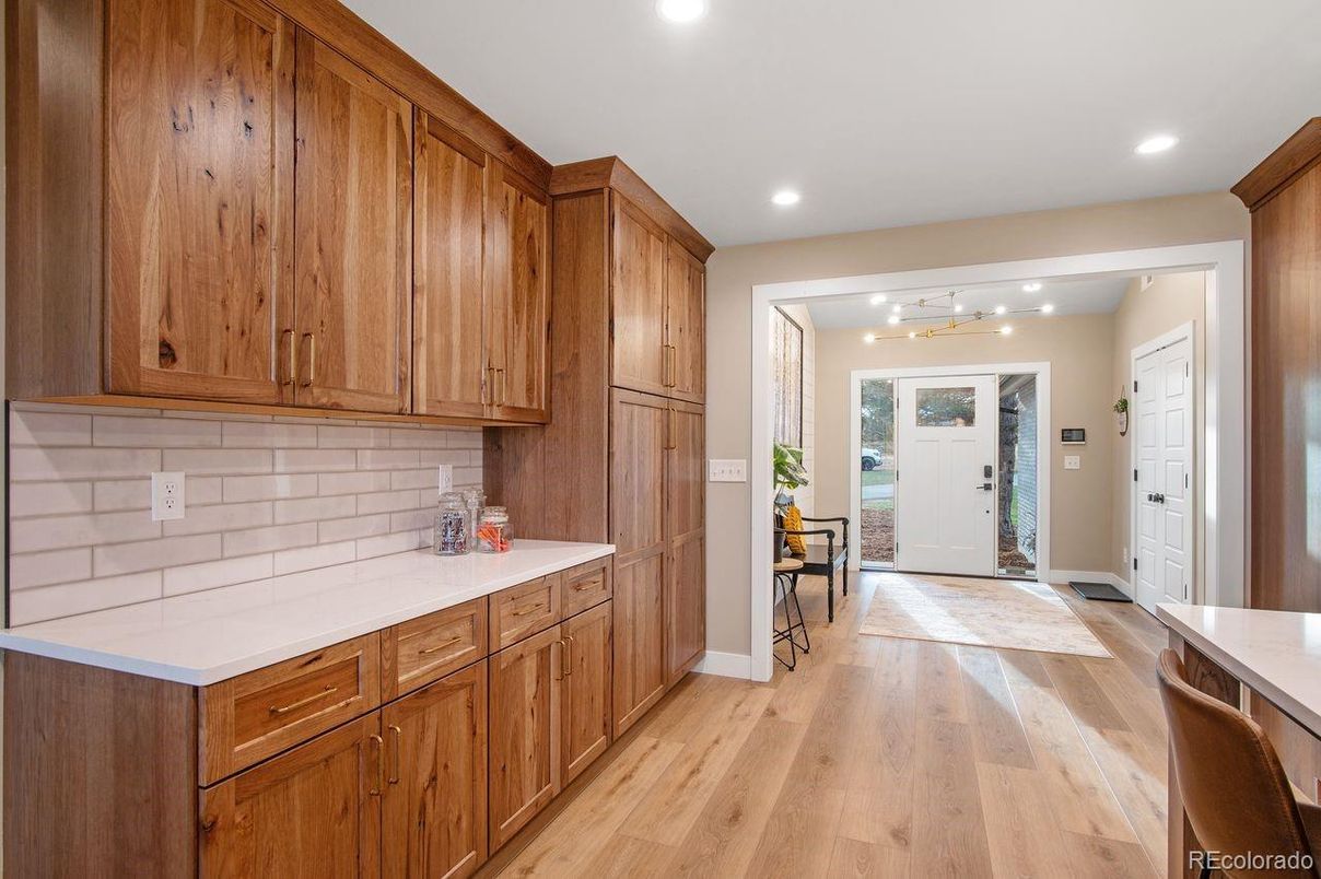 Interior, Kitchen, Recessed Lighting, Wood Texture Flooring