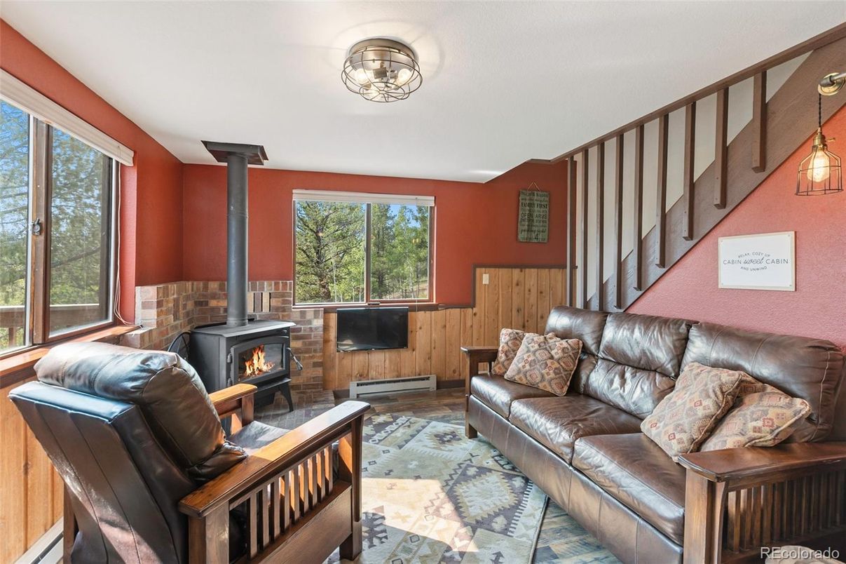 Fireplace, Interior, Living room, Wooden Walls