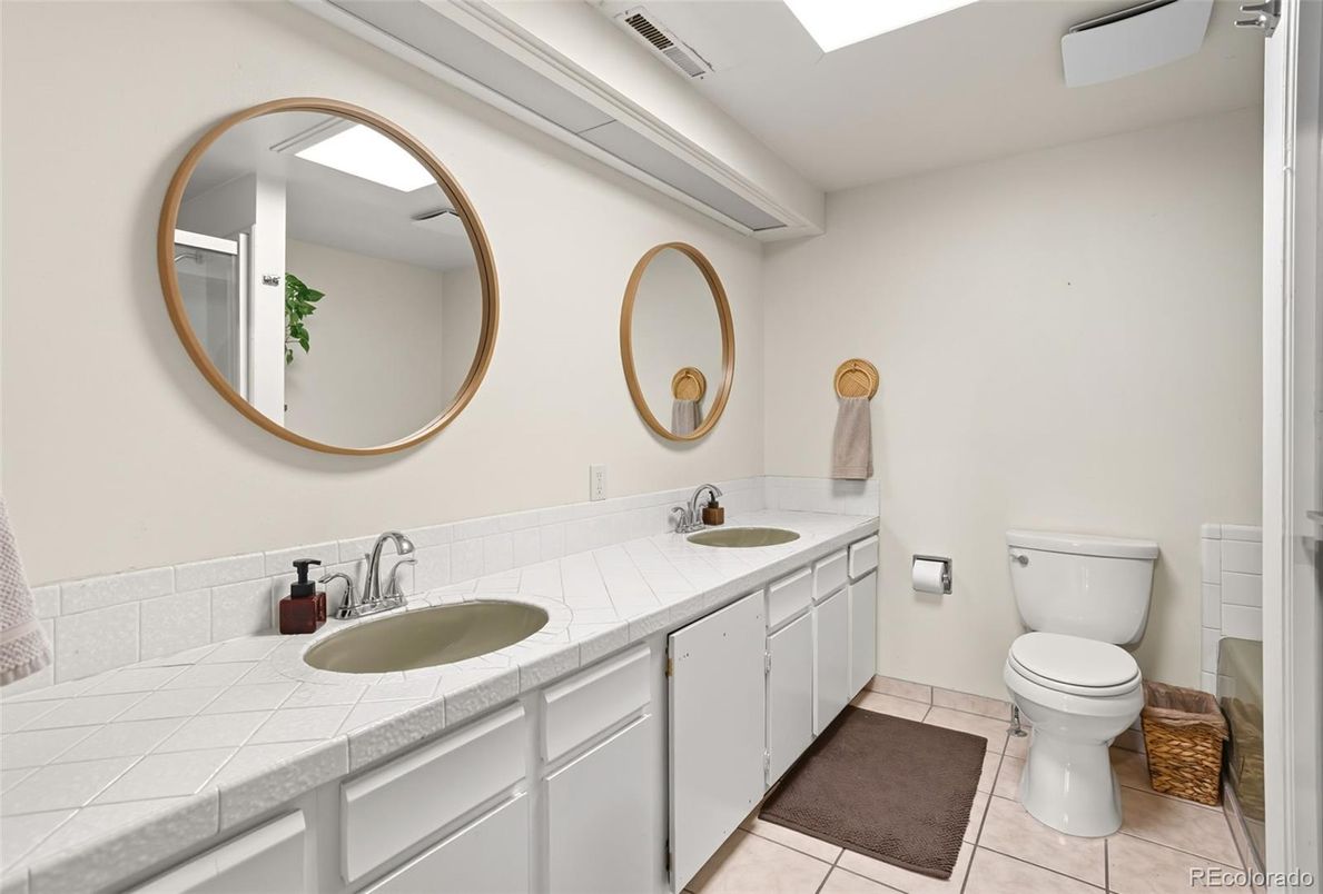 Bathroom, Dual Sink Vanities, Interior, Tile Countertops