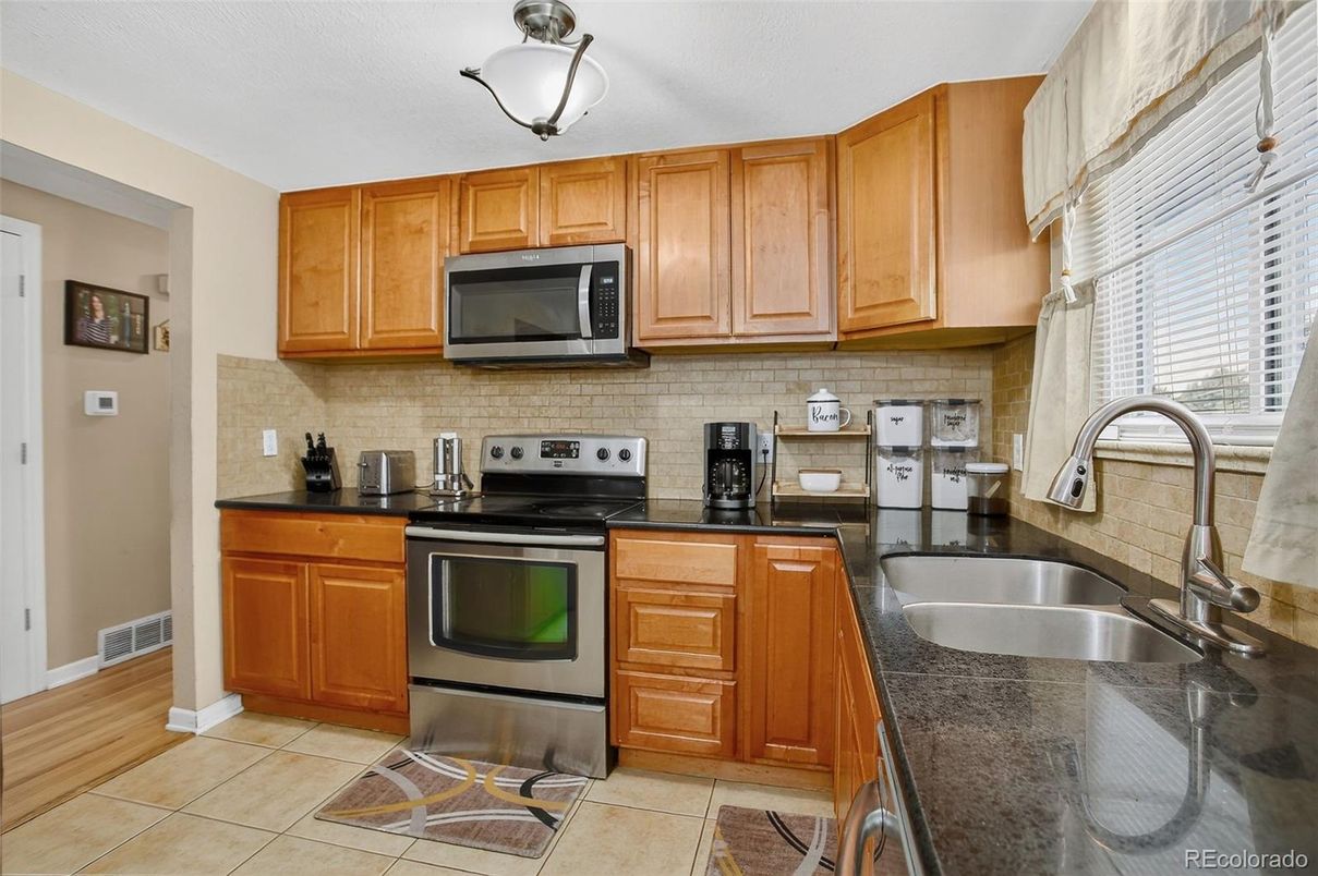 Interior, Kitchen, Stainless Steel Appliances, Wood Texture Flooring