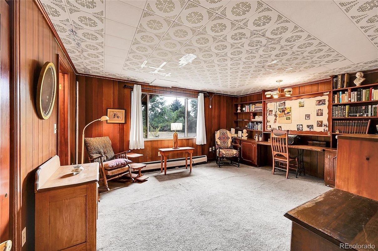 Home Office, Interior, Wooden Walls