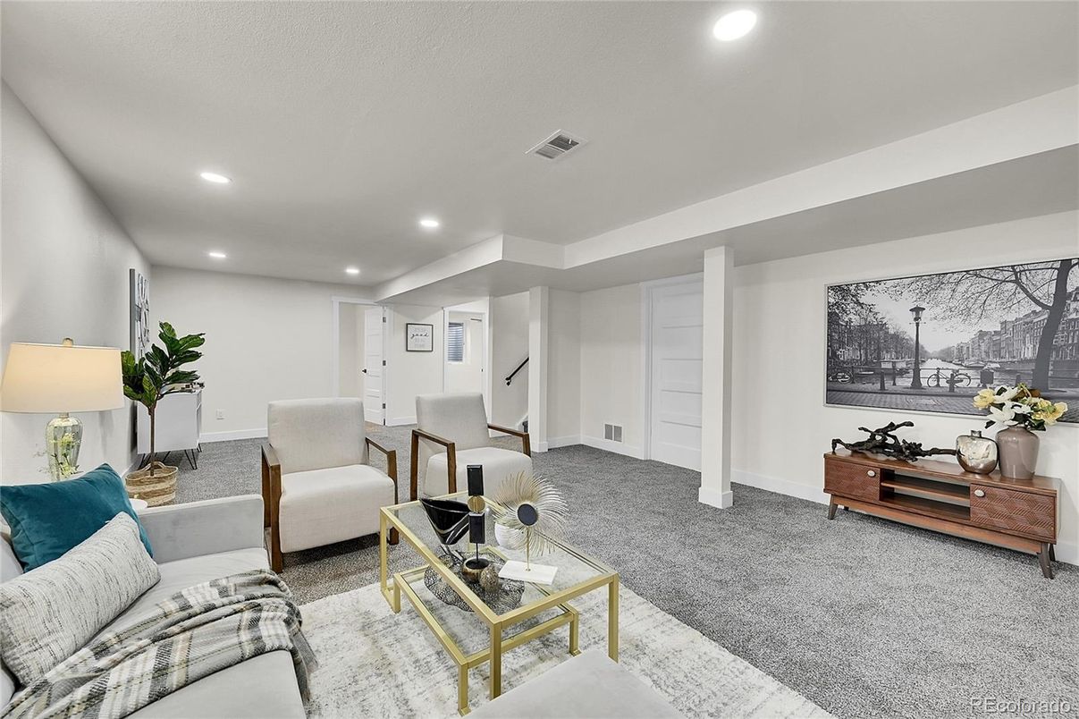 Interior, Living room, Recessed Lighting