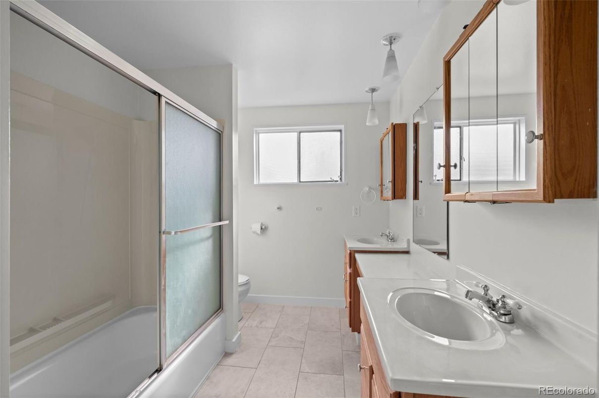 Bathroom, Dual Sink Vanities, Glass Shower, Interior