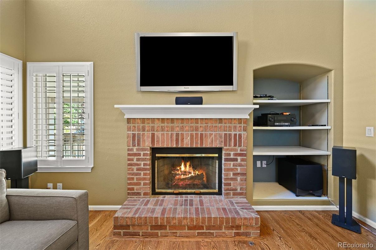 Fireplace, Interior, Wood Texture Flooring