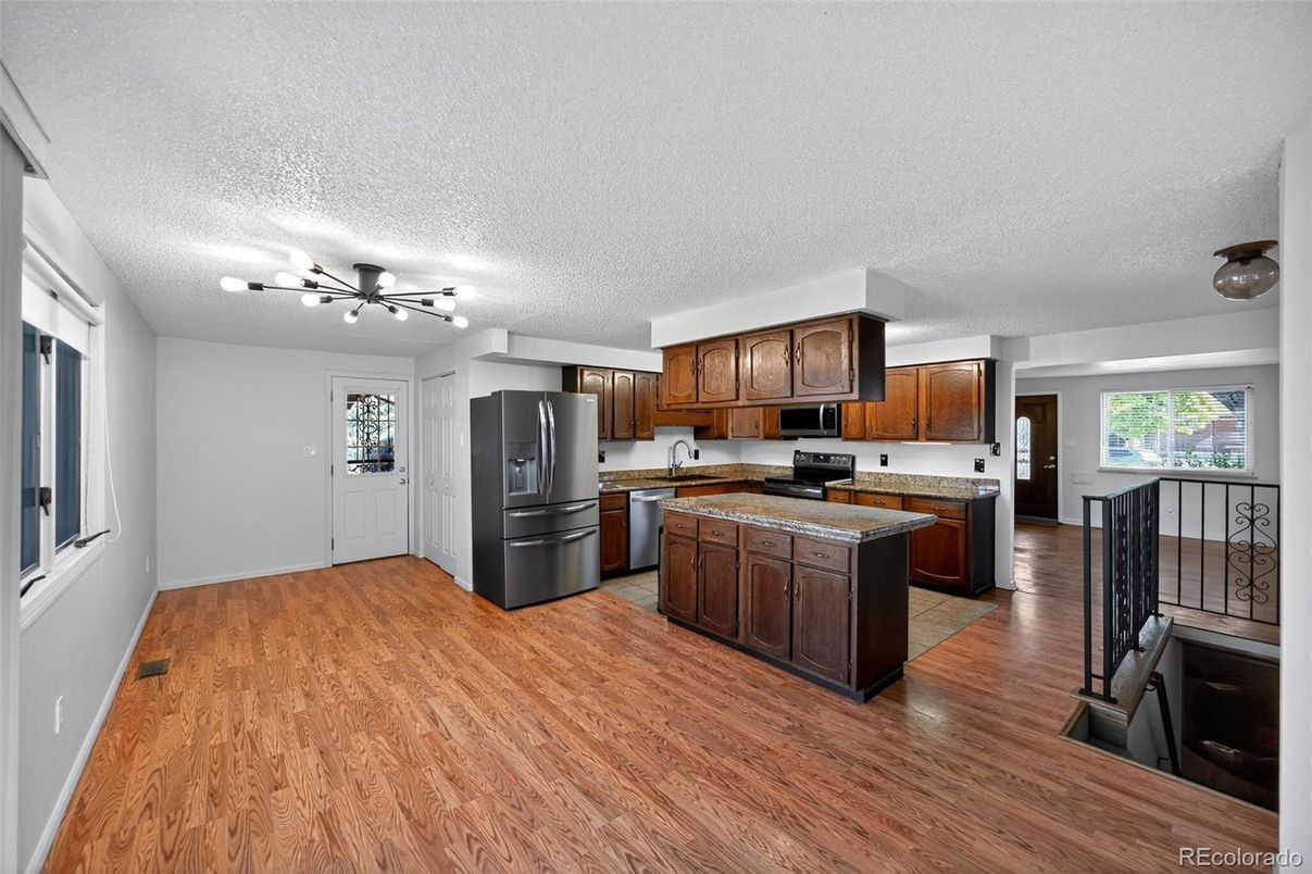 Interior, Kitchen, Wood Texture Flooring