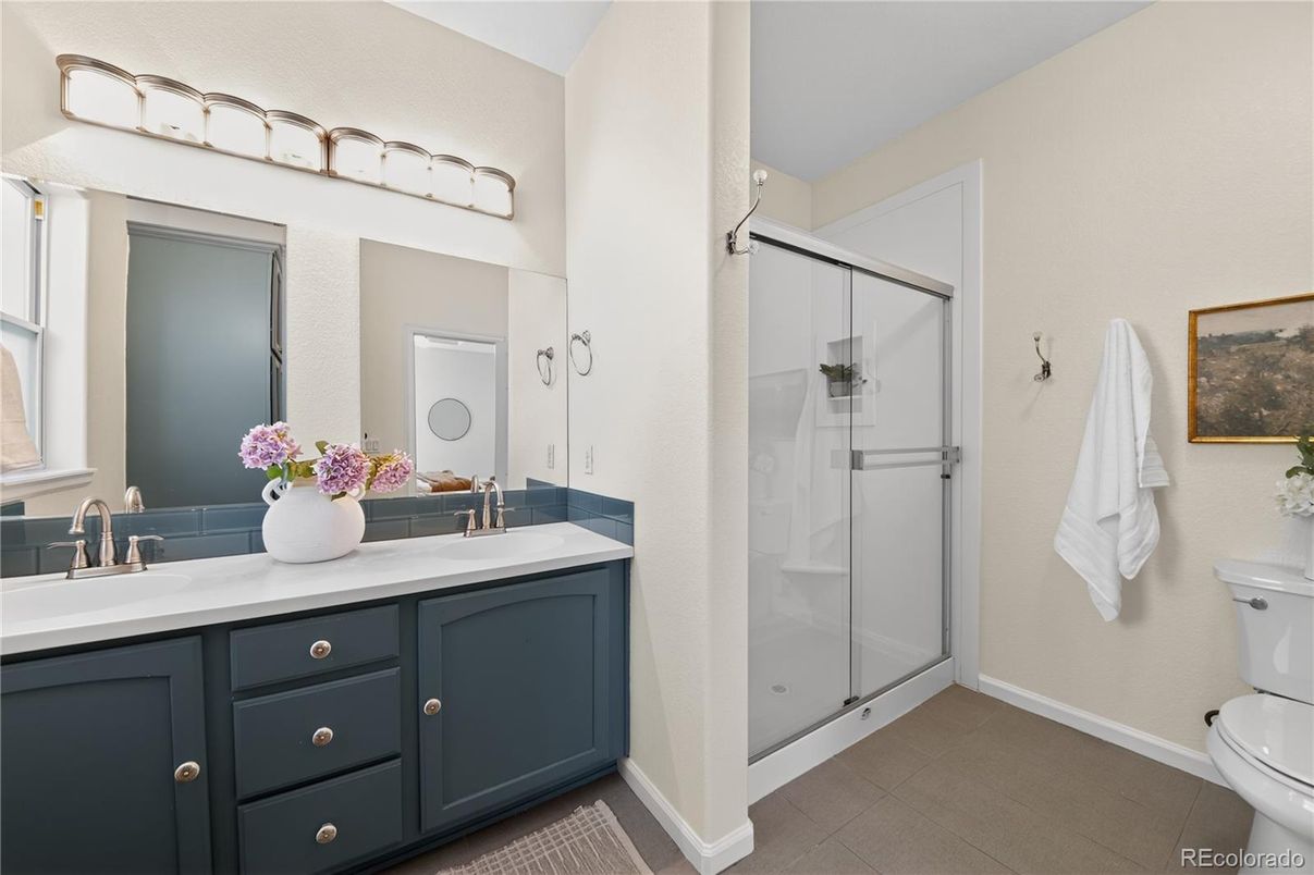 Bathroom, Dual Sink Vanities, Glass Shower, Interior