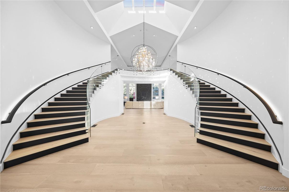 Chandelier, Interior, Recessed Lighting, Wood Texture Flooring