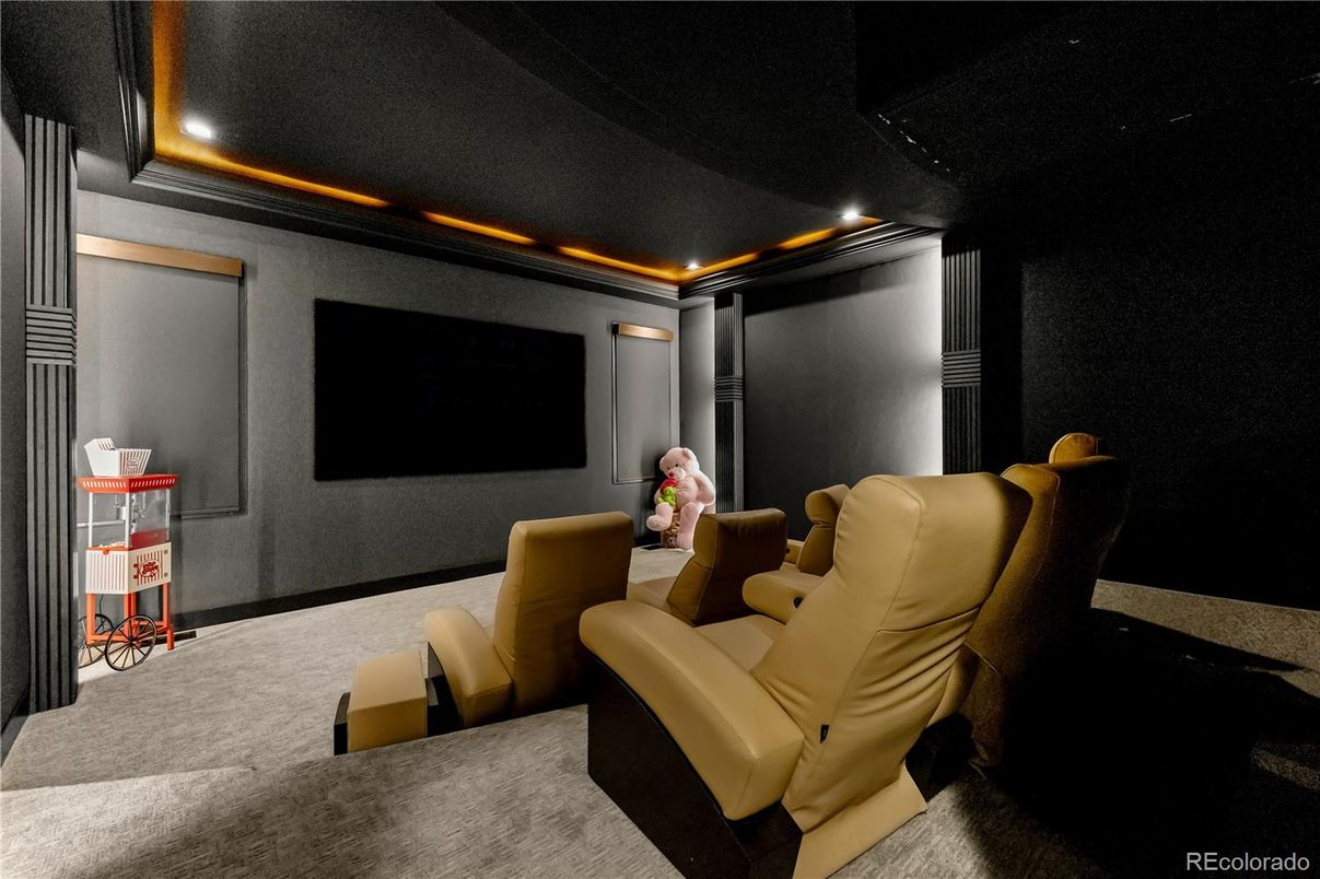 Home Theatre Room, Interior, Projection Screen, Recessed Lighting, Theatre Room