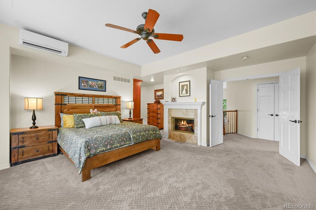 Bedroom, Fireplace, Interior, Recessed Lighting