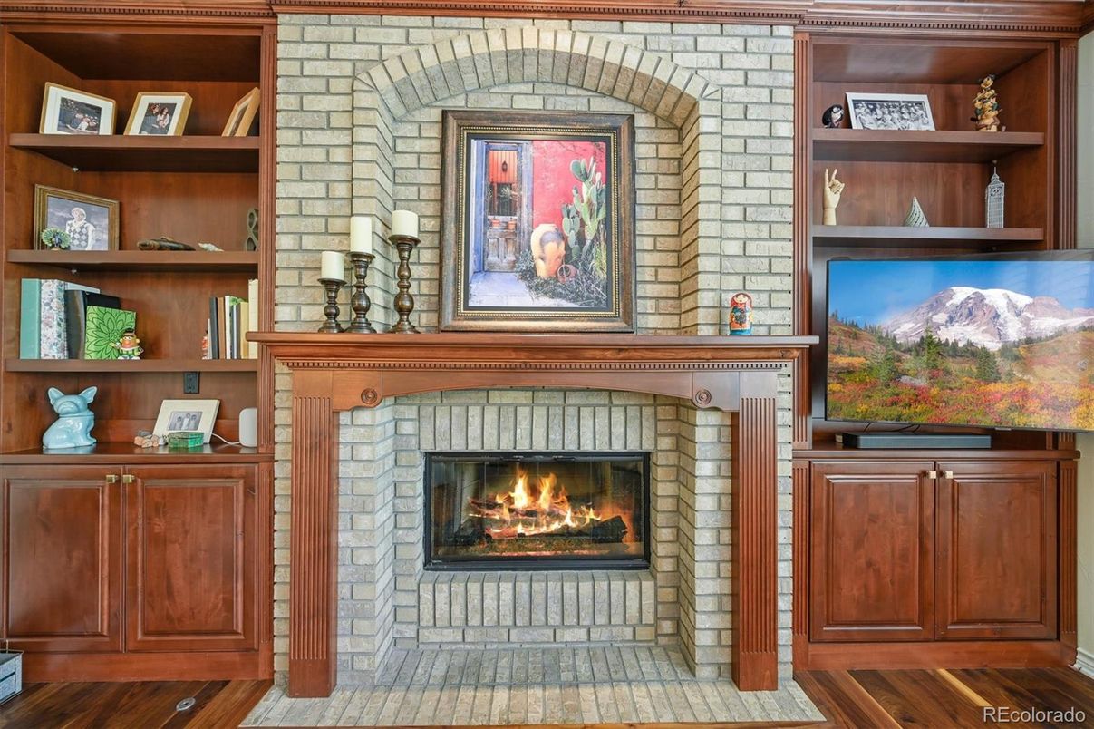 Fireplace, Interior, Stone Walls, Wood Texture Flooring