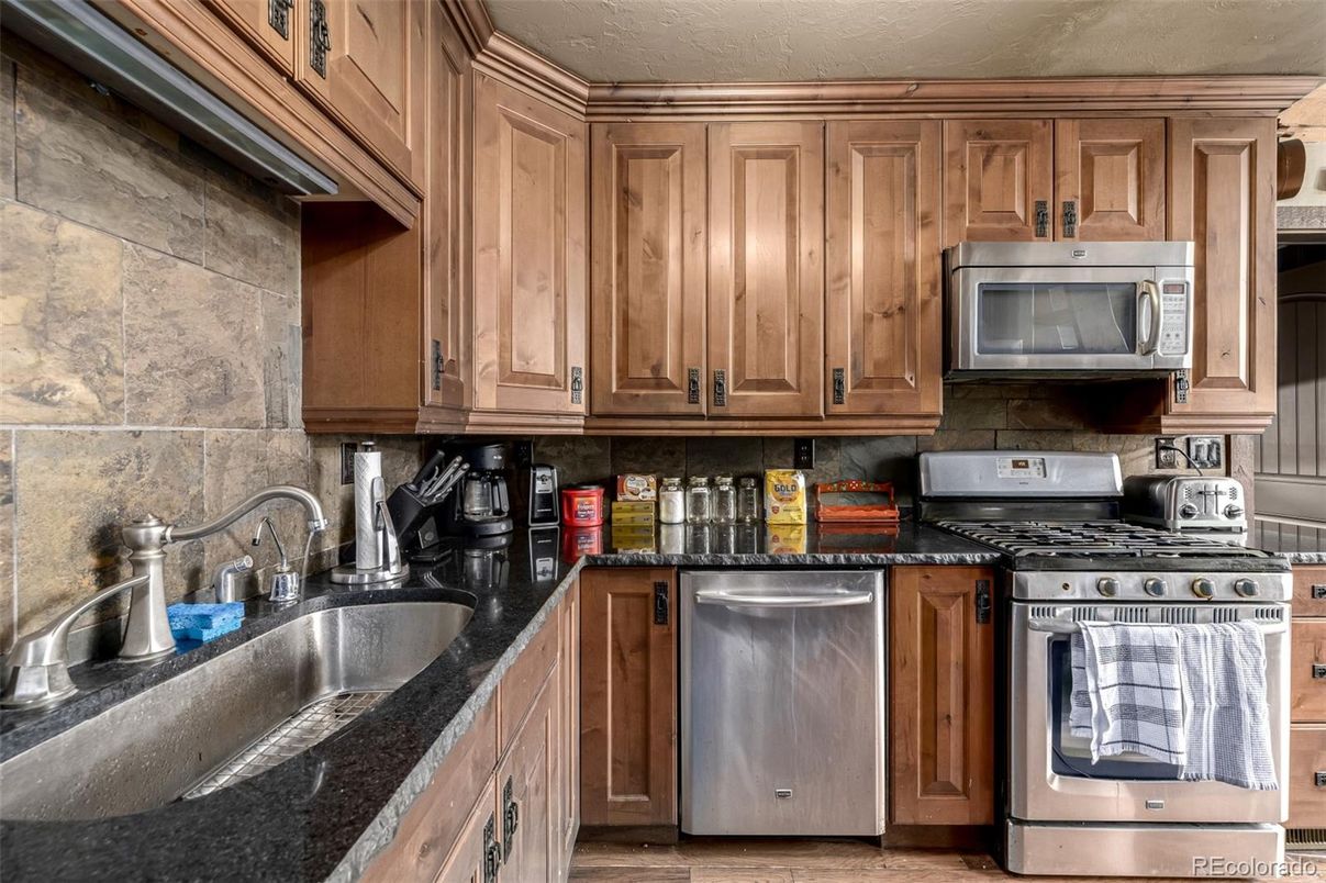 Interior, Kitchen, Stainless Steel Appliances, Wood Texture Flooring