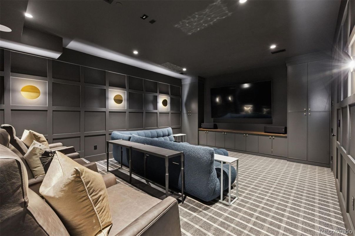 Interior, Projection Screen, Recessed Lighting, Theatre Room