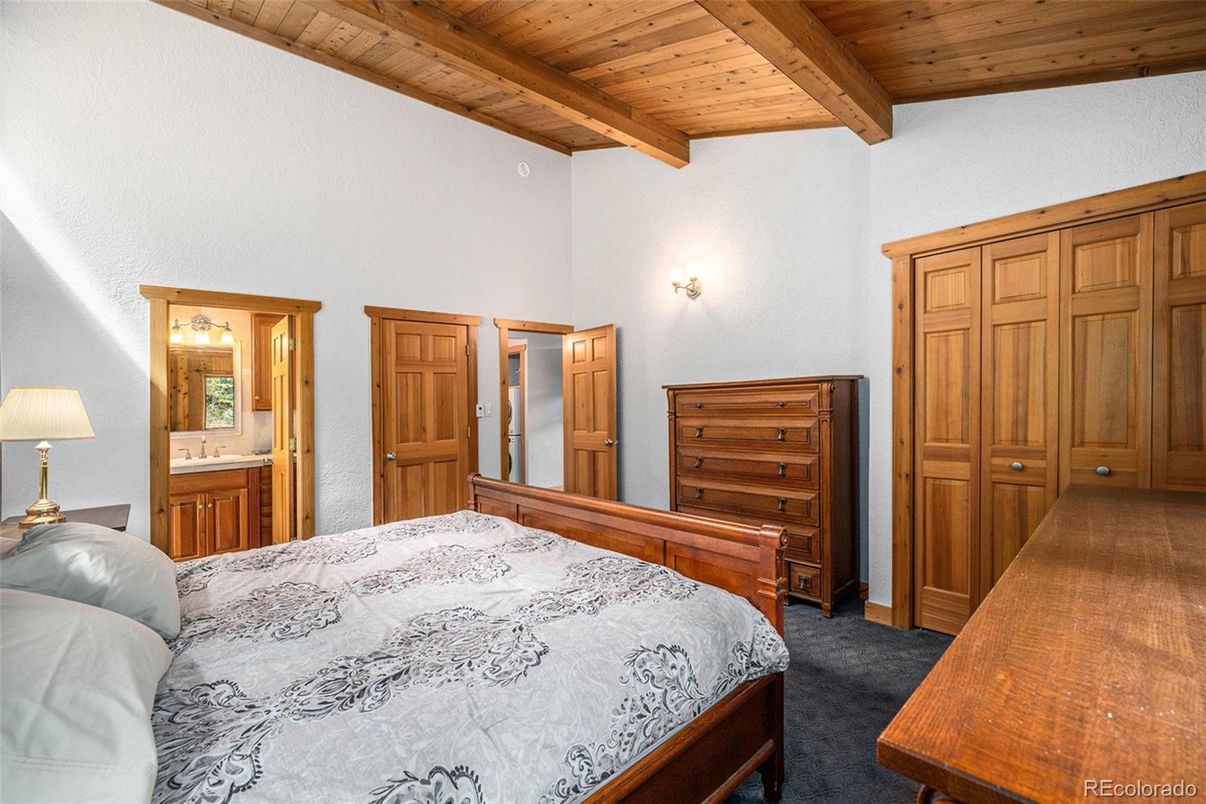 Bedroom, Interior, Wooden Beams, Wooden Ceilings
