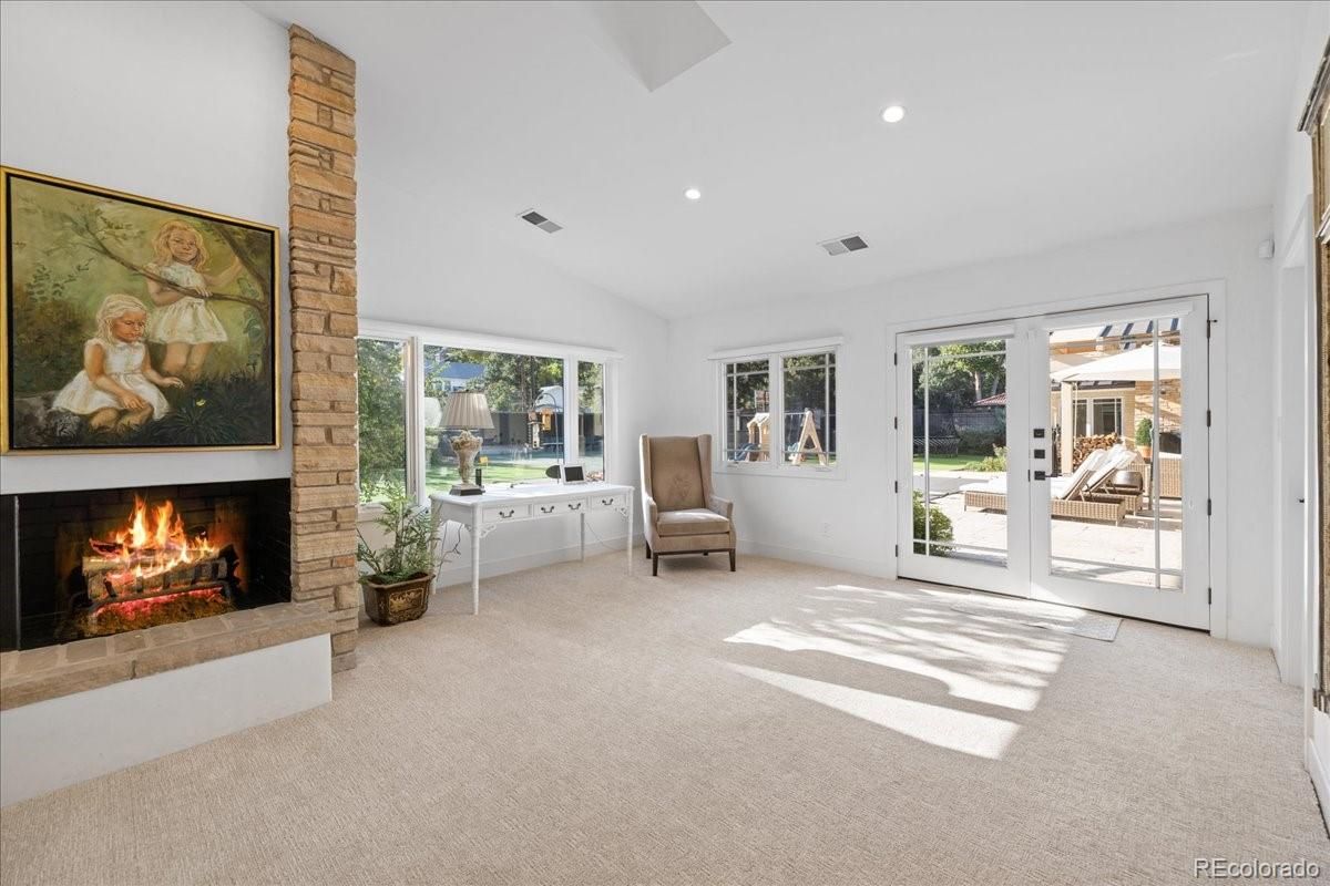 Empty room, Fireplace, Interior, Recessed Lighting