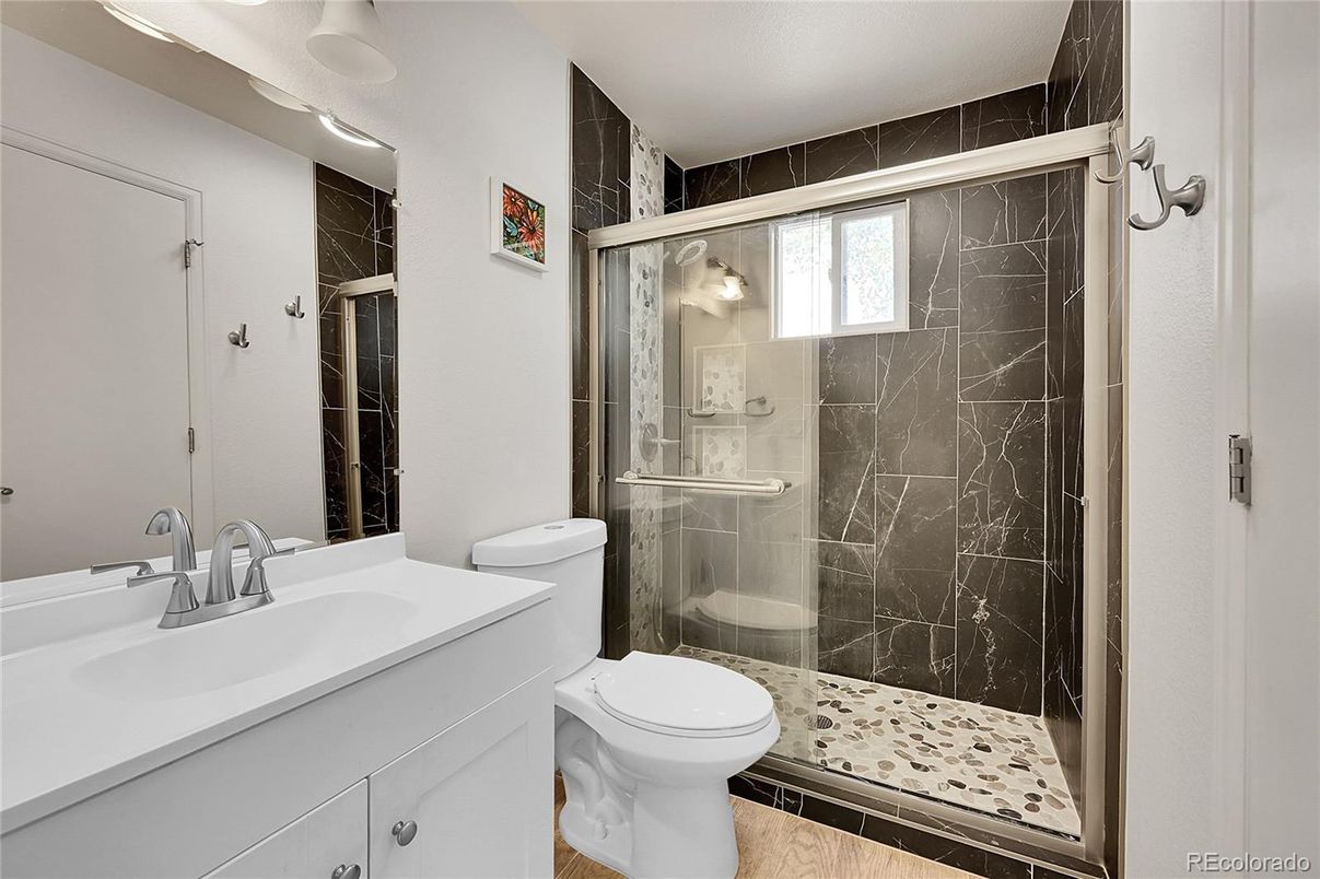 Bathroom, Glass Shower, Interior, Marble Walls