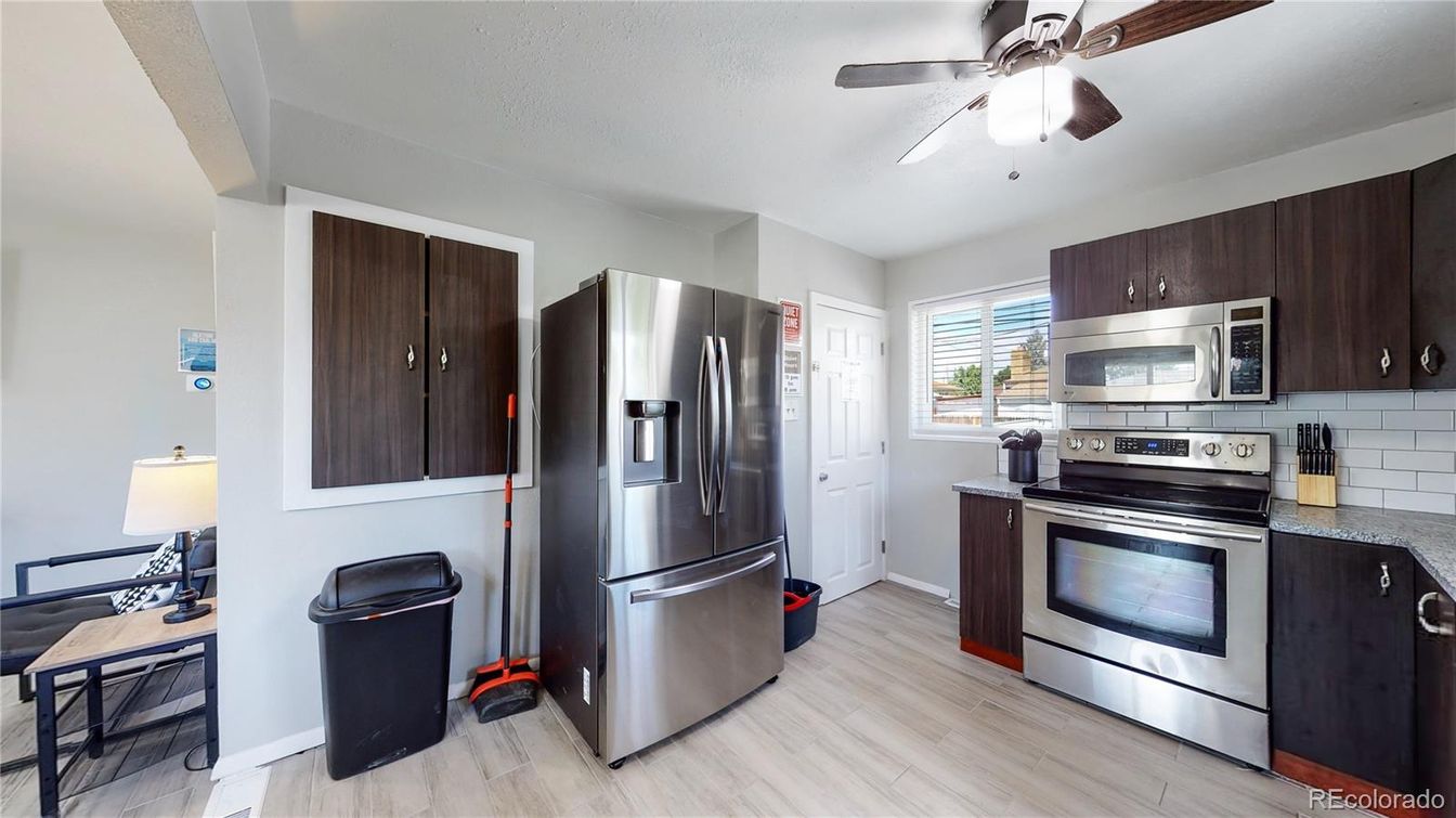 Interior, Kitchen, Stainless Steel Appliances, Wood Texture Flooring
