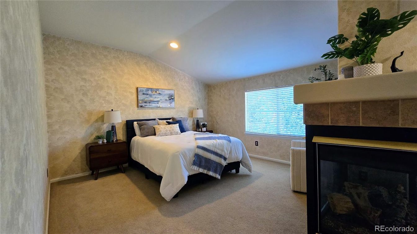 Bedroom, Fireplace, Interior, Recessed Lighting
