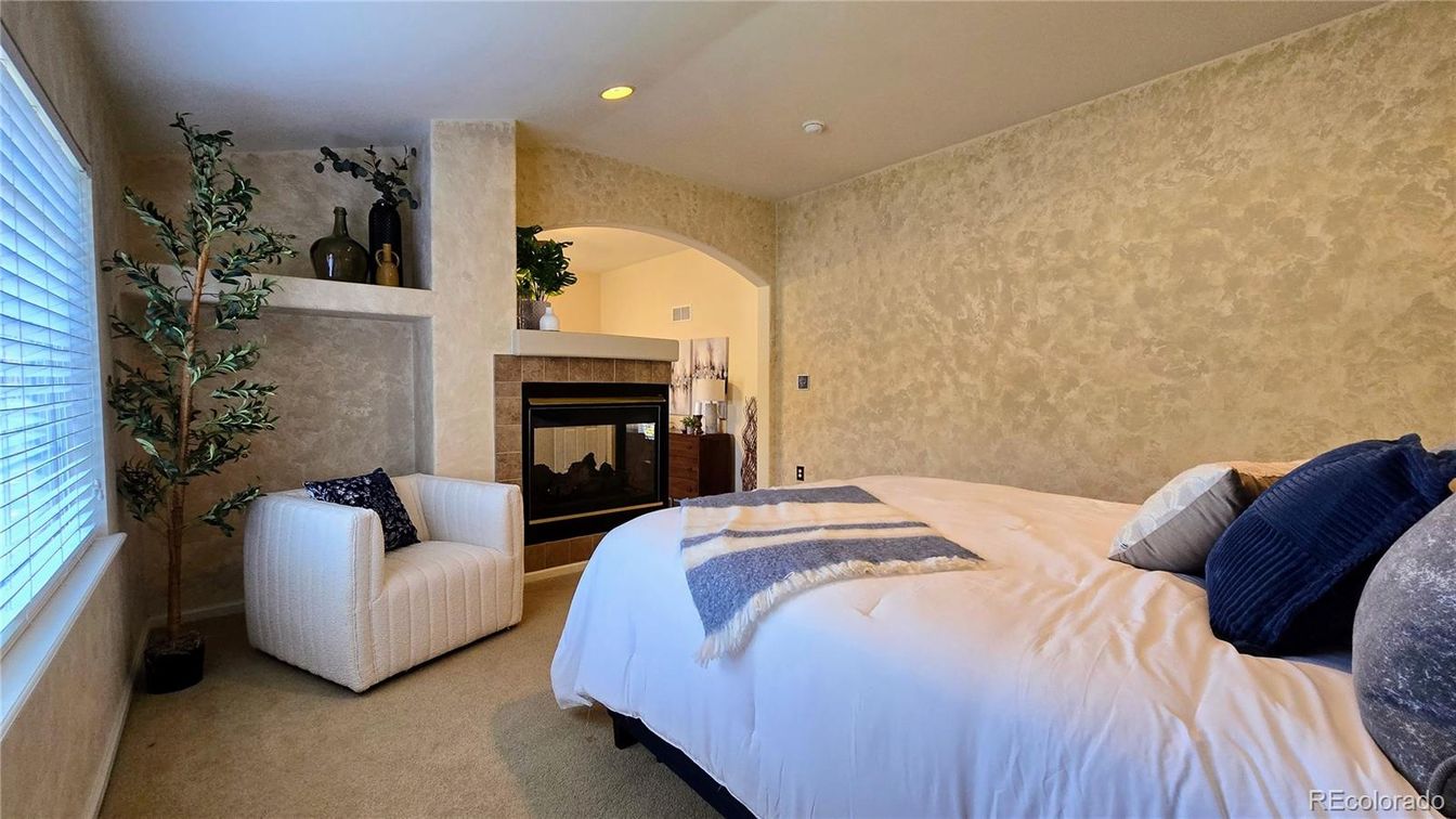 Bedroom, Fireplace, Interior, Recessed Lighting