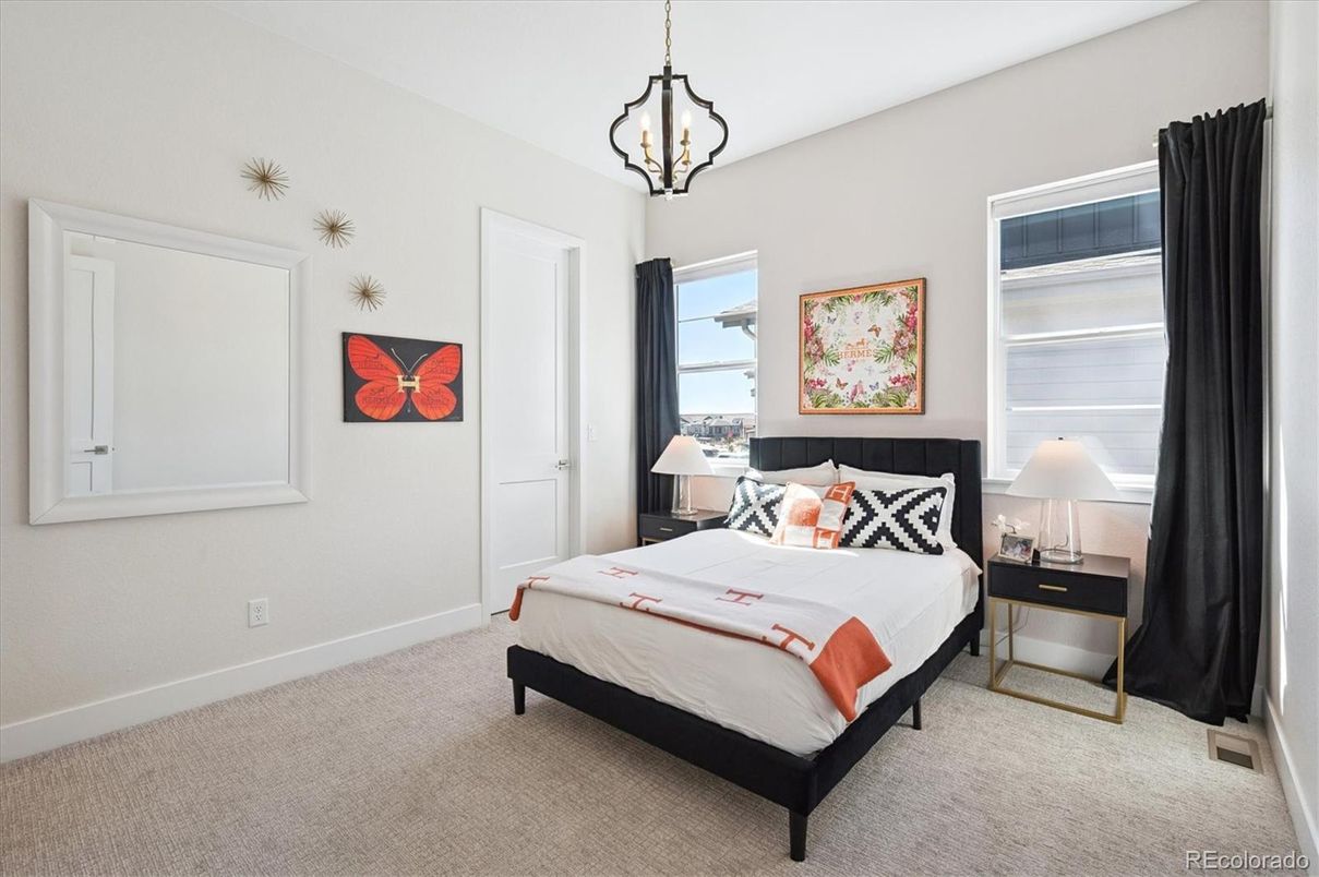 Bedroom, Interior, Pendant Lights