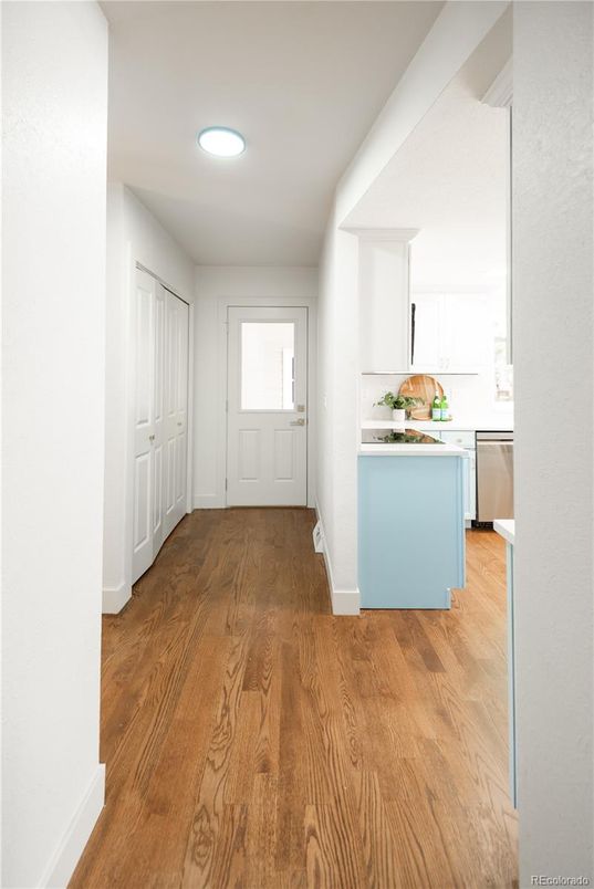 Interior, Kitchen, Recessed Lighting, Wood Texture Flooring