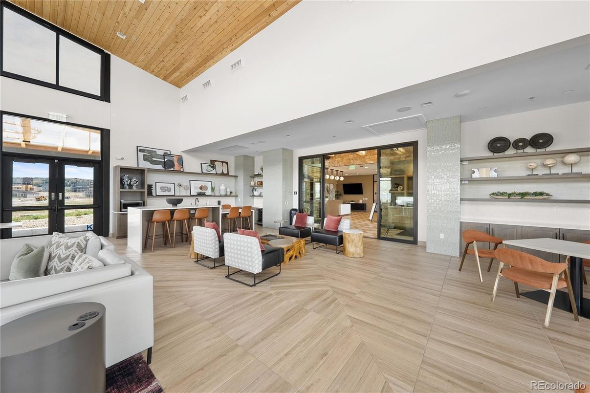 Dining room, Interior, Living room, Recessed Lighting, Wooden Ceilings