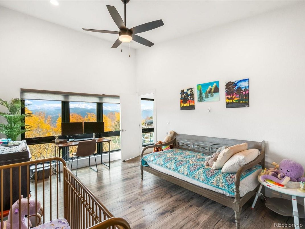 Bedroom, Home Office, Interior, Recessed Lighting, Water, Wood Texture Flooring