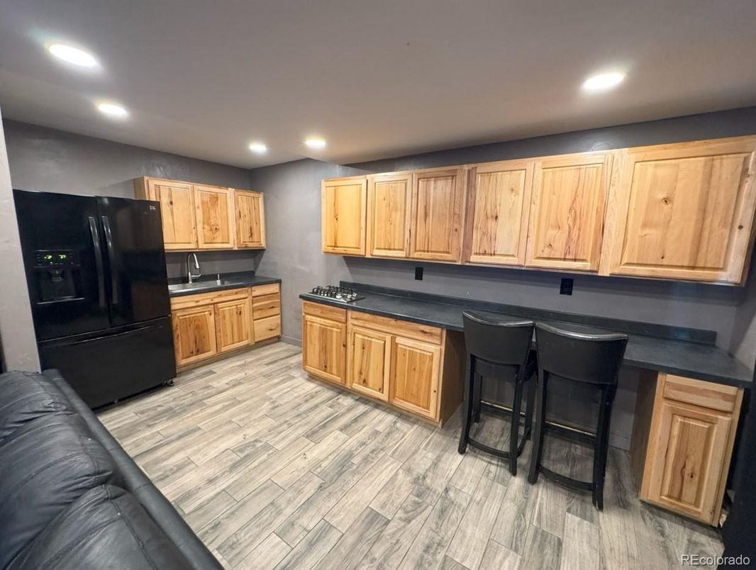 Interior, Kitchen, Recessed Lighting, Wood Texture Flooring
