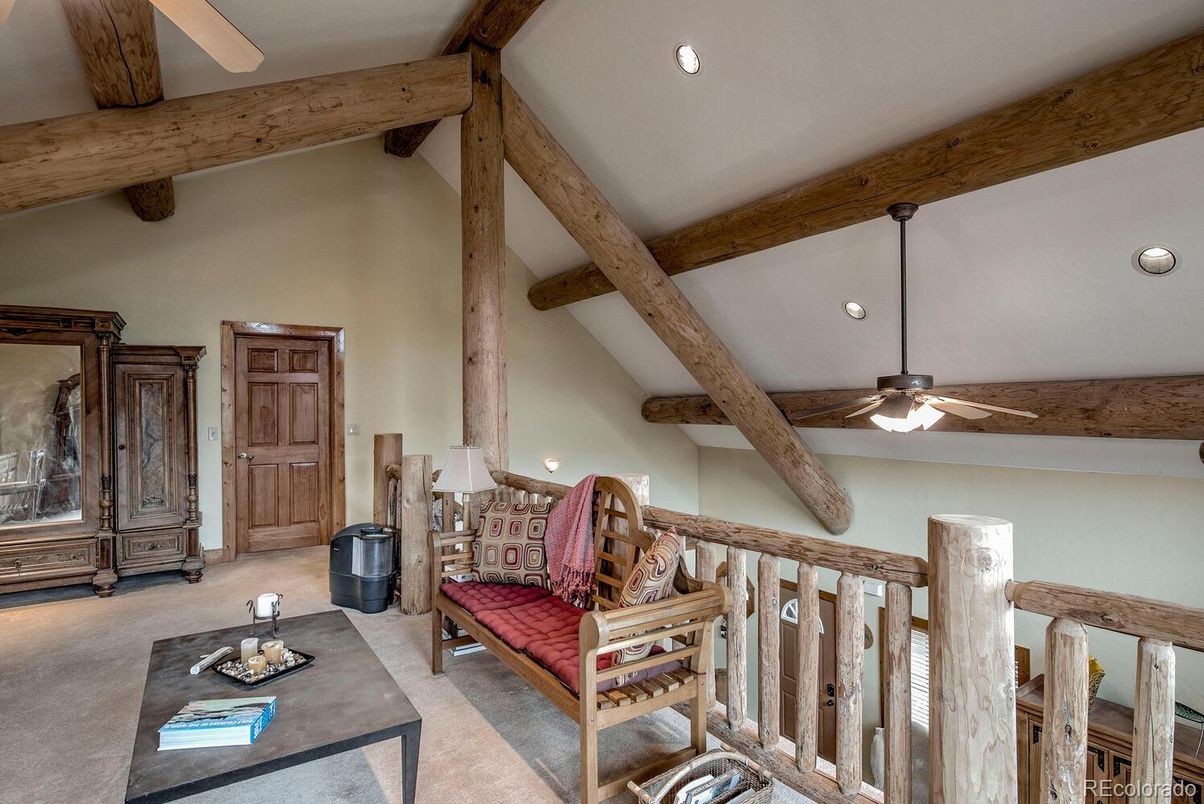 Interior, Living room, Recessed Lighting, Wooden Beams