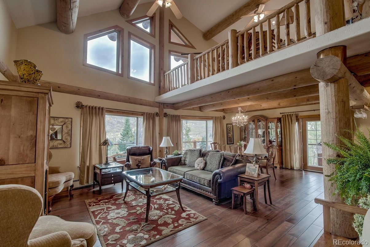 Chandelier, Dining room, Interior, Living room, Wooden Beams, Wood Texture Flooring
