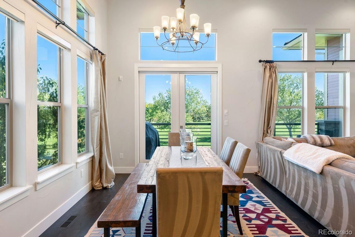 Chandelier, Dining room, Interior, Wood Texture Flooring